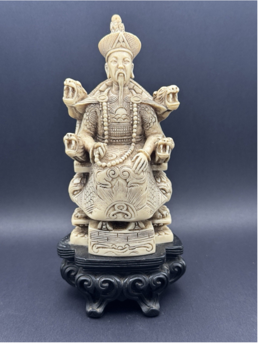 Vintage Faux Ivory Chinese Emperor Statue - Replacement Piece